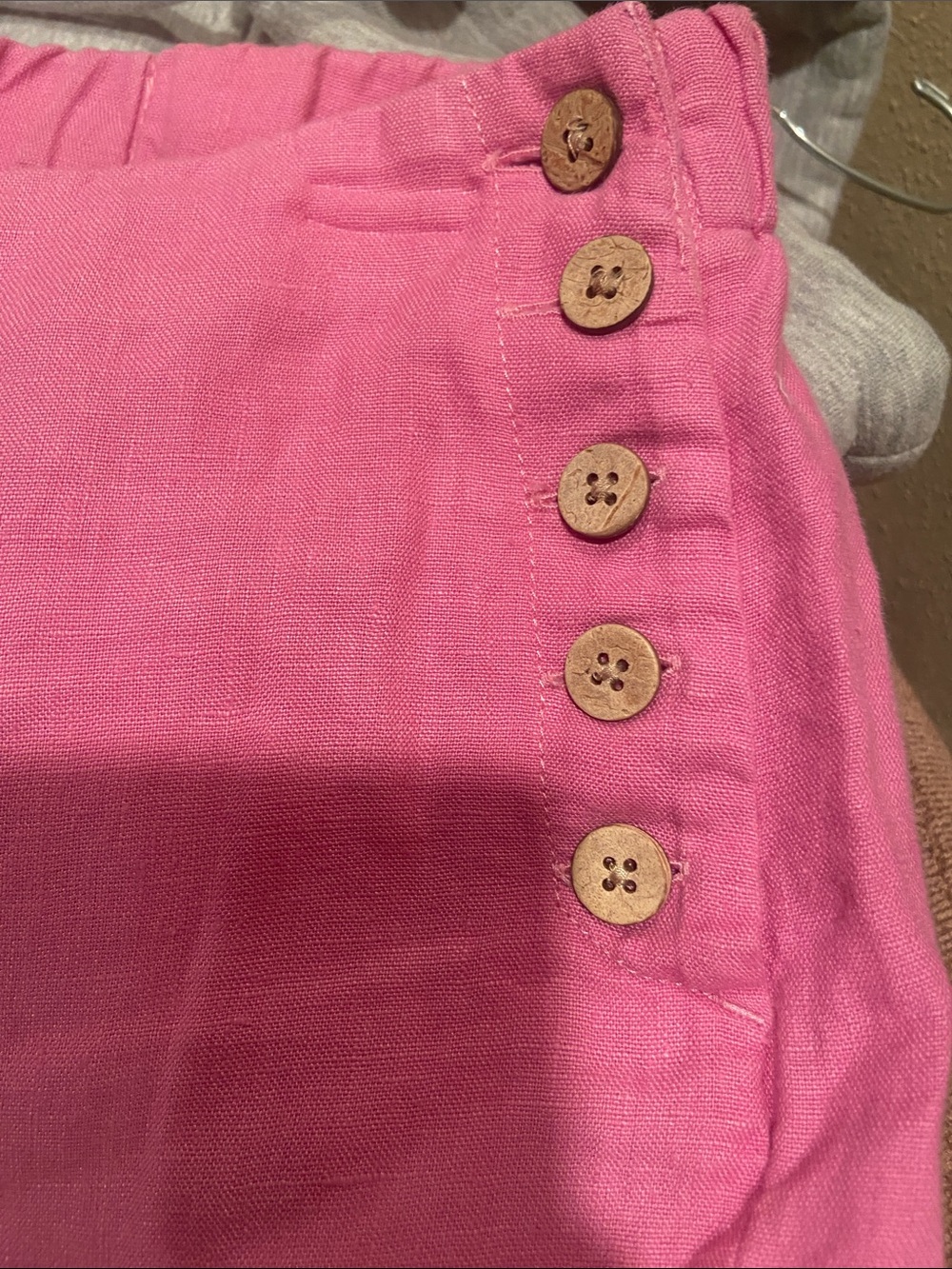 J. Jill Bright Pink Wide Leg Button-Accent Pants - Picture 6 of 9